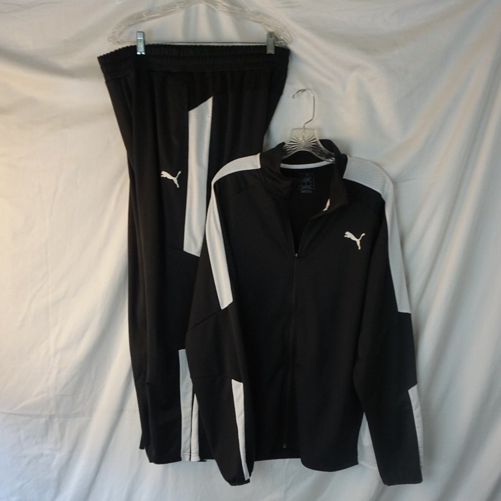 PUMA Black/White Men's 2 Piece Drycell Tracksuit - Jacket & Pants XL
